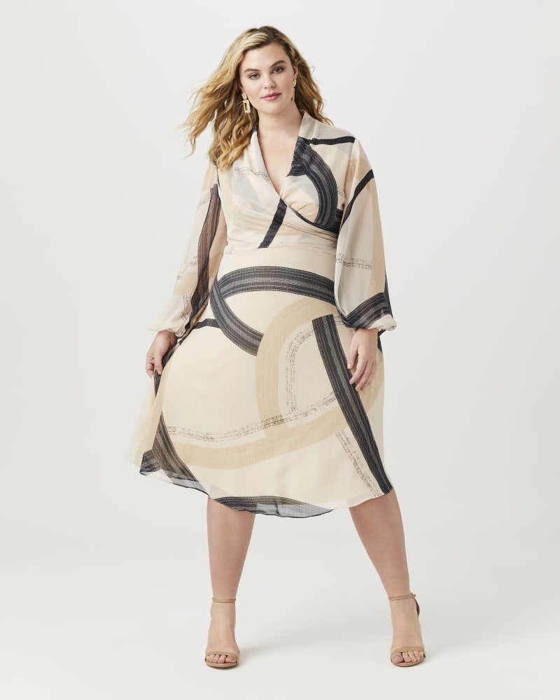 Plus size model with hourglass body shape wearing Shirley Midi Dress by Sabrina Collective | Dia&Co | dia_product_style_image_id:152662